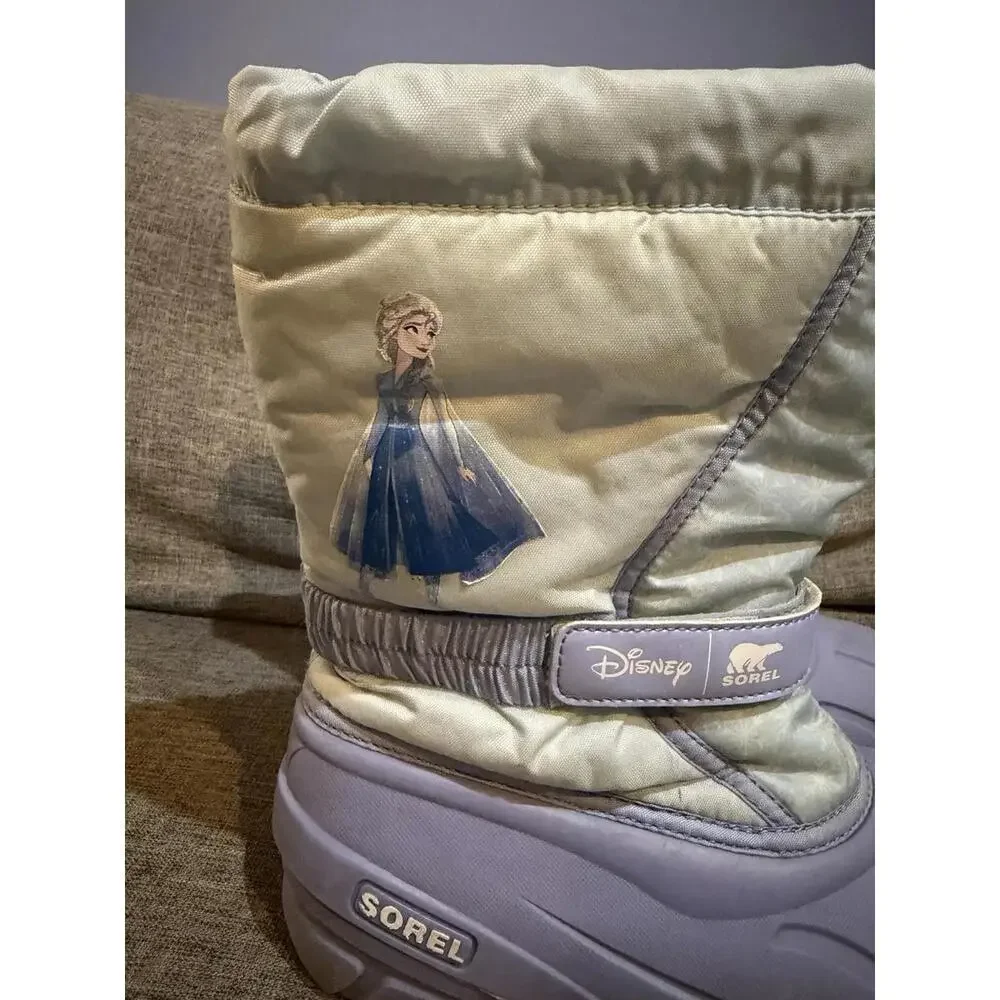 Sorel Disney Frozen Elsa Winter Boots YOUTH Size 4 Y Light Blue Pull On